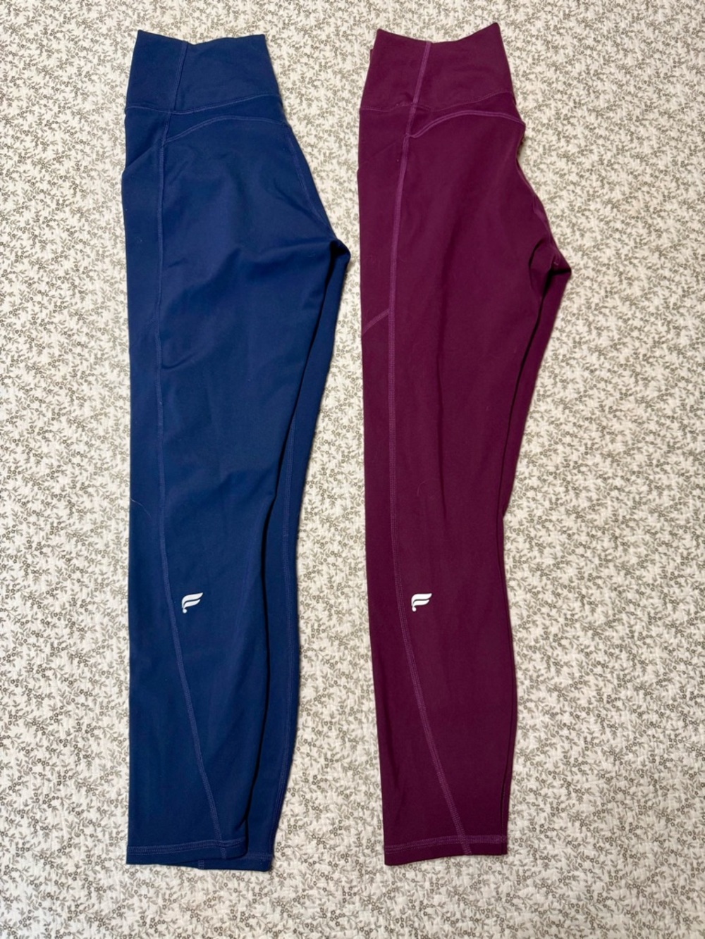 Fabletics Navy and Plum High-Waist Performance Leggings Duo